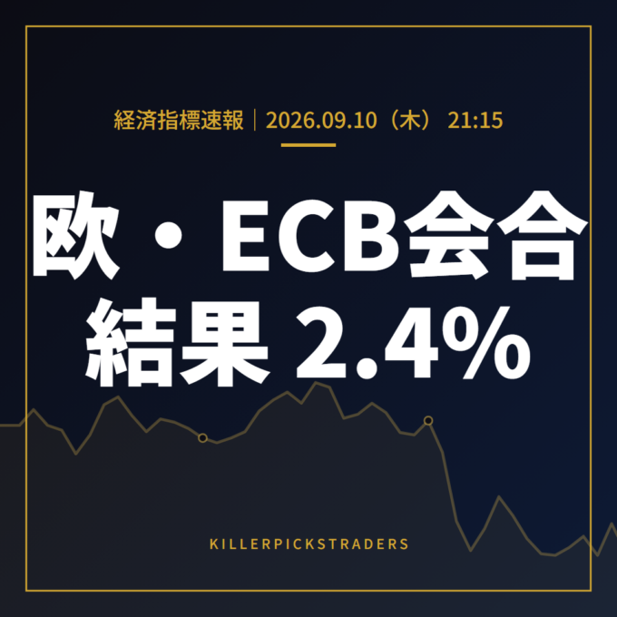 【欧・ECB会合】ECB政策金利（主要リファイナンス金利） 2.4%（予想2.65%・前回2.4%）｜9/10速報