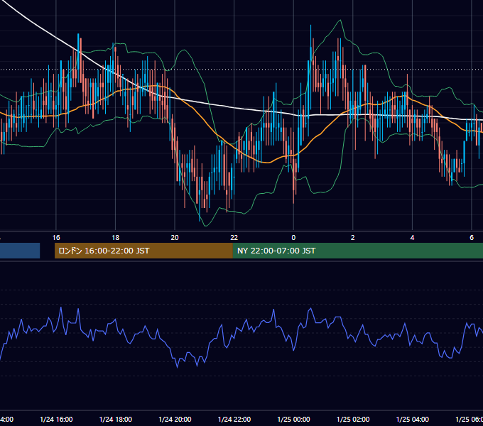 2002年1月24日（木） EUR/USD 5分足チャート