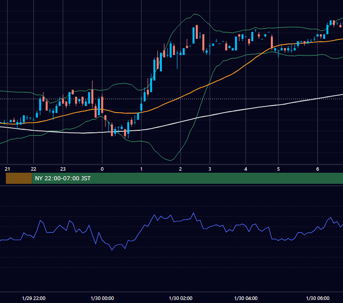 2002年1月29日（火） EUR/USD 5分足チャート