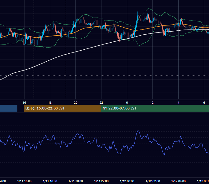 2010年1月11日（月） EUR/USD 5分足チャート