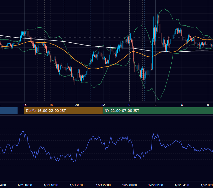 2010年1月21日（木） EUR/USD 5分足チャート