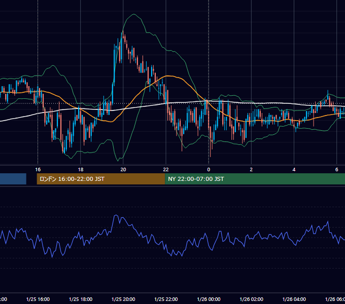 2010年1月25日（月） EUR/USD 5分足チャート
