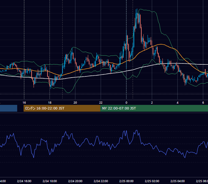 2010年2月24日（水） EUR/USD 5分足チャート