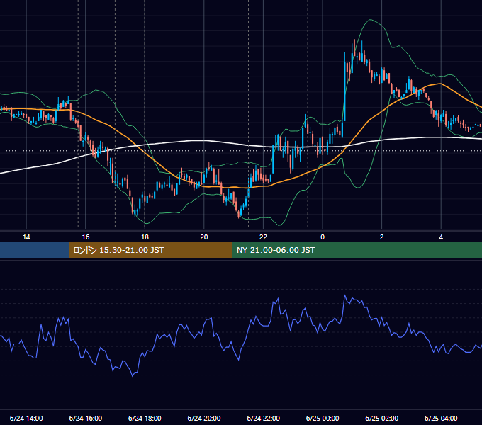 2010年6月24日（木） EUR/USD 5分足チャート
