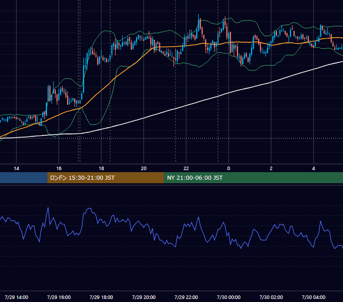 2010年7月29日（木） EUR/USD 5分足チャート
