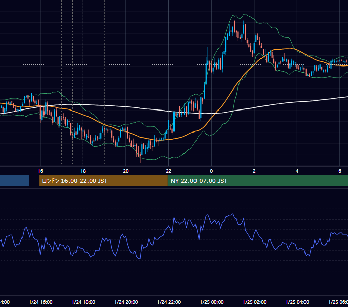 2011年1月24日（月） EUR/USD 5分足チャート