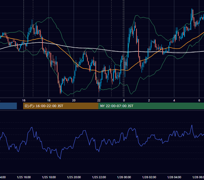 2011年1月25日（火） EUR/USD 5分足チャート
