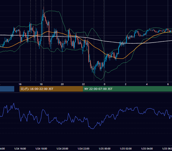 2012年1月24日（火） EUR/USD 5分足チャート