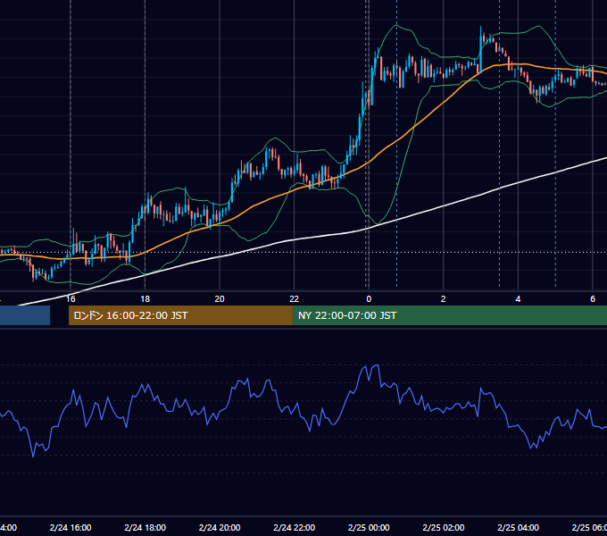 2012年2月24日（金） EUR/USD 5分足チャート