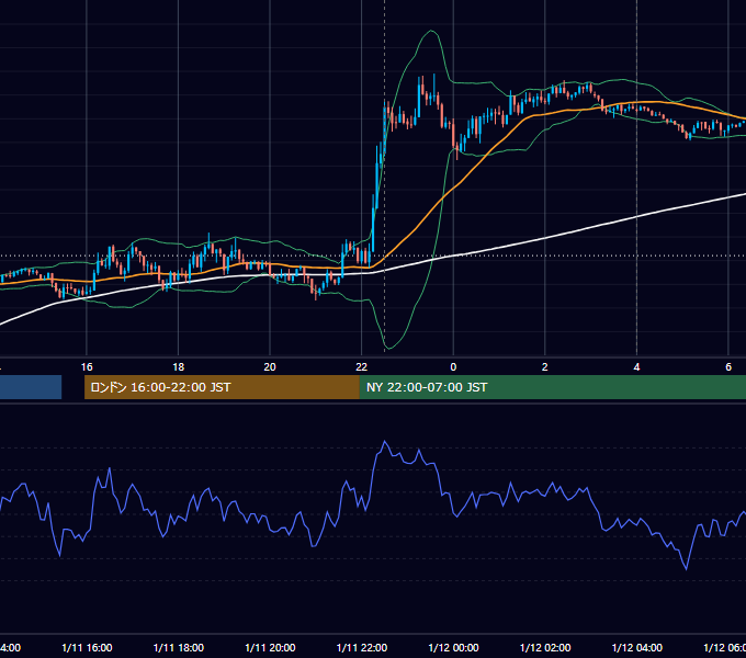 2013年1月11日（金） EUR/USD 5分足チャート