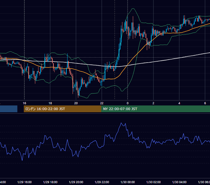 2013年1月29日（火） EUR/USD 5分足チャート