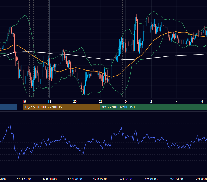 2013年1月31日（木） EUR/USD 5分足チャート