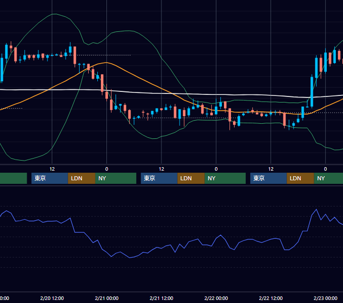 2002年2月18日〜2月22日 EUR/USD 1時間足チャート