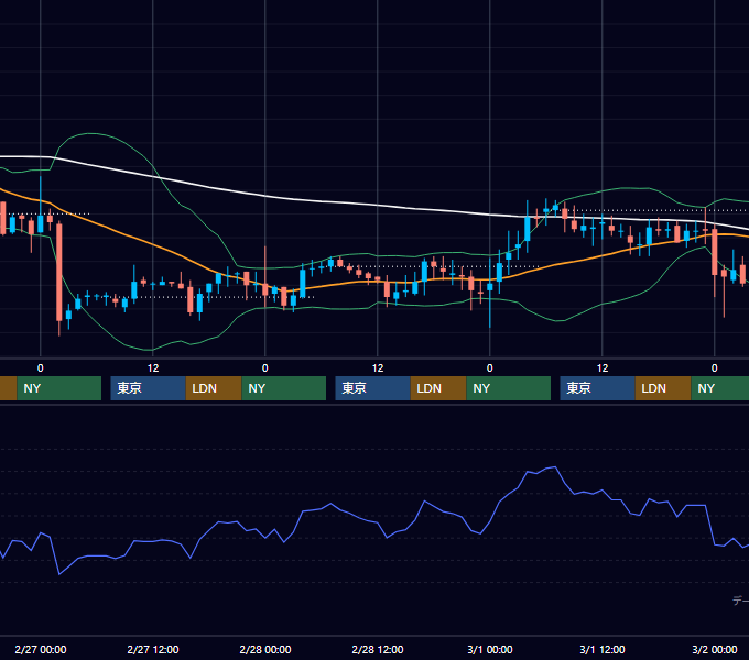 2002年2月25日〜3月1日 EUR/USD 1時間足チャート