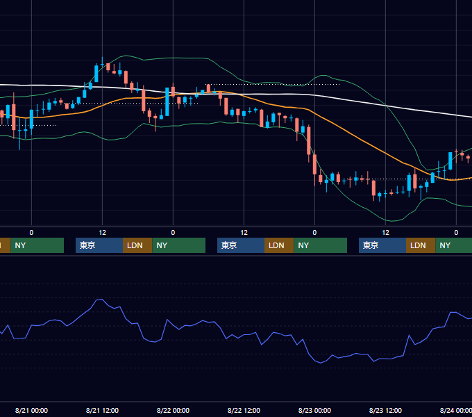 2002年8月19日〜8月23日 EUR/USD 1時間足チャート