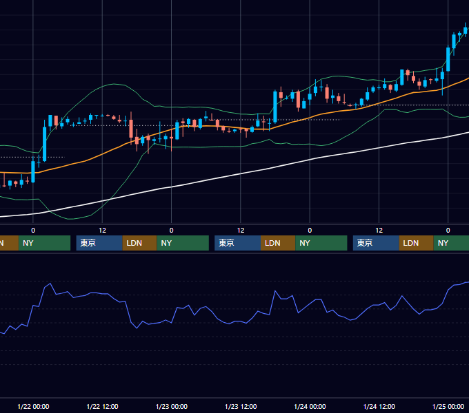 2003年1月20日〜1月24日 EUR/USD 1時間足チャート