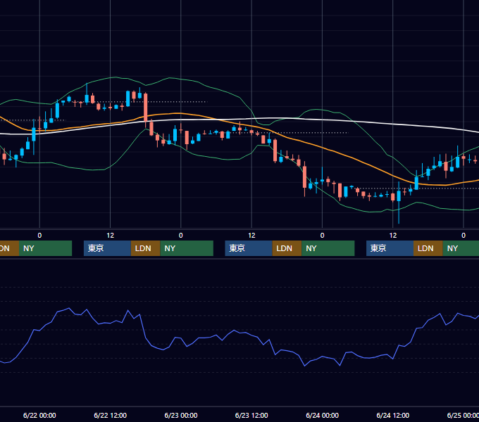 2005年6月20日〜6月24日 EUR/USD 1時間足チャート