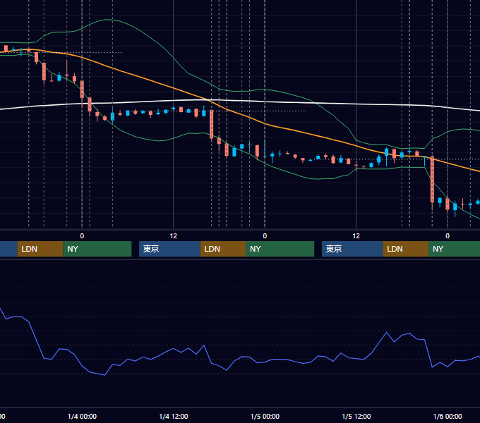 2007年1月1日〜1月5日 EUR/USD 1時間足チャート
