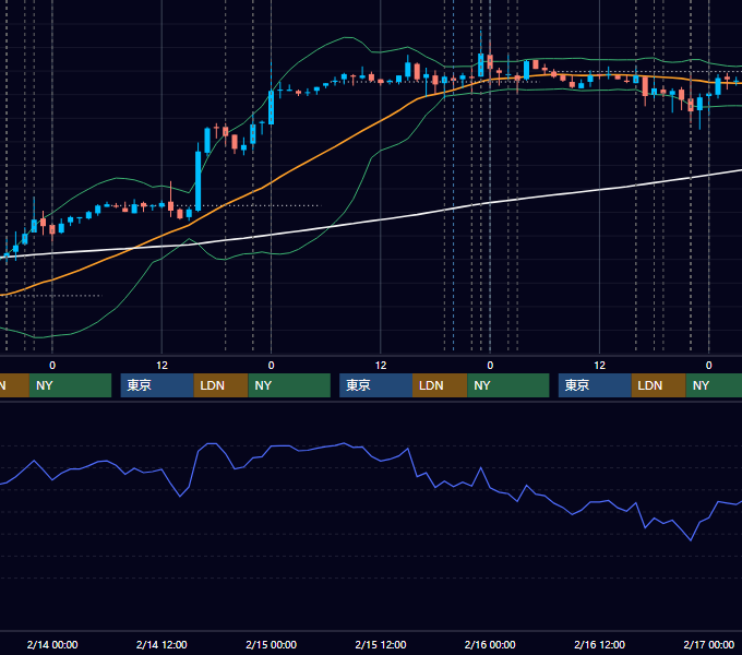 2007年2月12日〜2月16日 EUR/USD 1時間足チャート