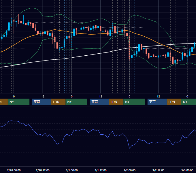 2007年2月26日〜3月2日 EUR/USD 1時間足チャート