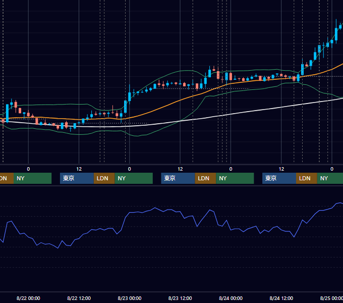 2007年8月20日〜8月24日 EUR/USD 1時間足チャート