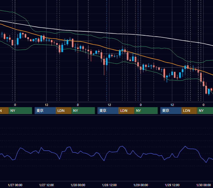 2010年1月25日〜1月29日 EUR/USD 1時間足チャート