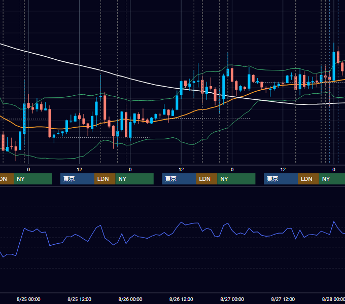 2010年8月23日〜8月27日 EUR/USD 1時間足チャート