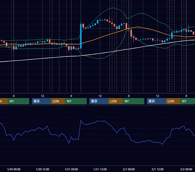 2019年1月28日〜2月1日 EUR/USD 1時間足チャート