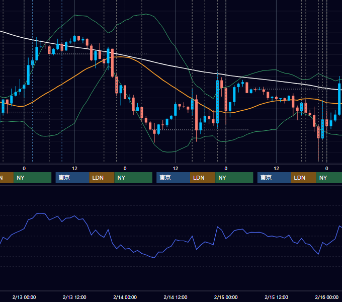 2019年2月11日〜2月15日 EUR/USD 1時間足チャート