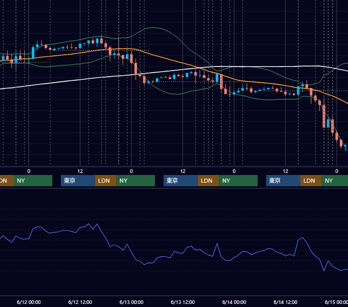2019年6月10日〜6月14日 EUR/USD 1時間足チャート