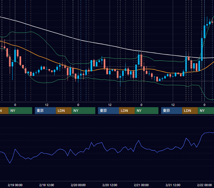 2020年2月17日〜2月21日 EUR/USD 1時間足チャート