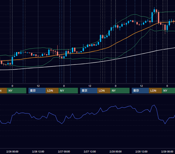 2020年2月24日〜2月28日 EUR/USD 1時間足チャート