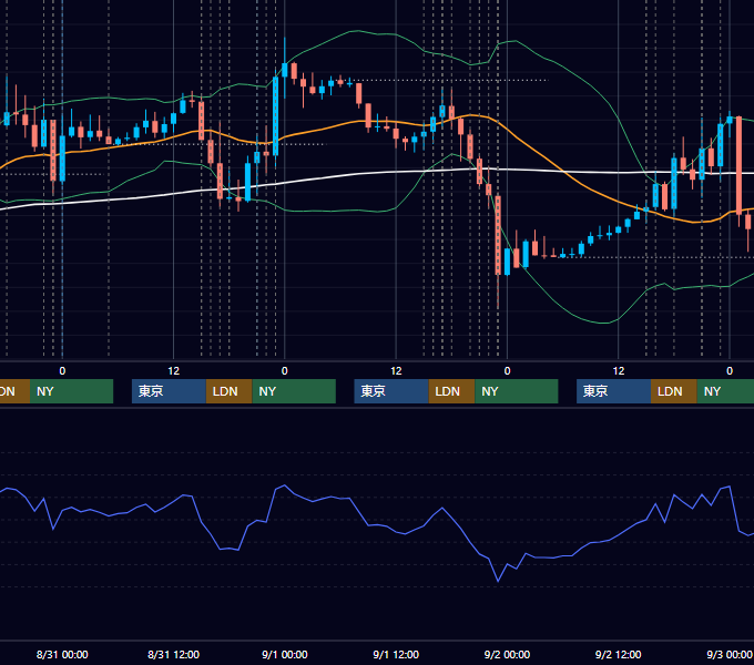 2022年8月29日〜9月2日 EUR/USD 1時間足チャート