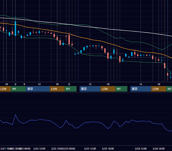 2023年2月20日〜2月24日 EUR/USD 1時間足チャート