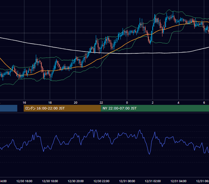 2005年12月30日（金） USD/JPY 5分足チャート