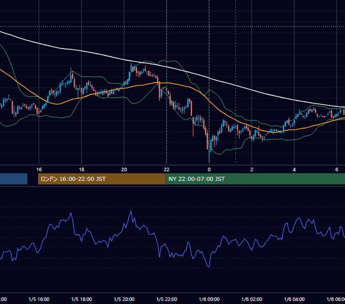 2010年1月5日（火） USD/JPY 5分足チャート