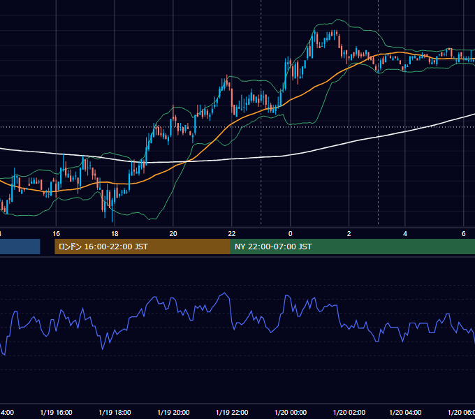 2010年1月19日（火） USD/JPY 5分足チャート