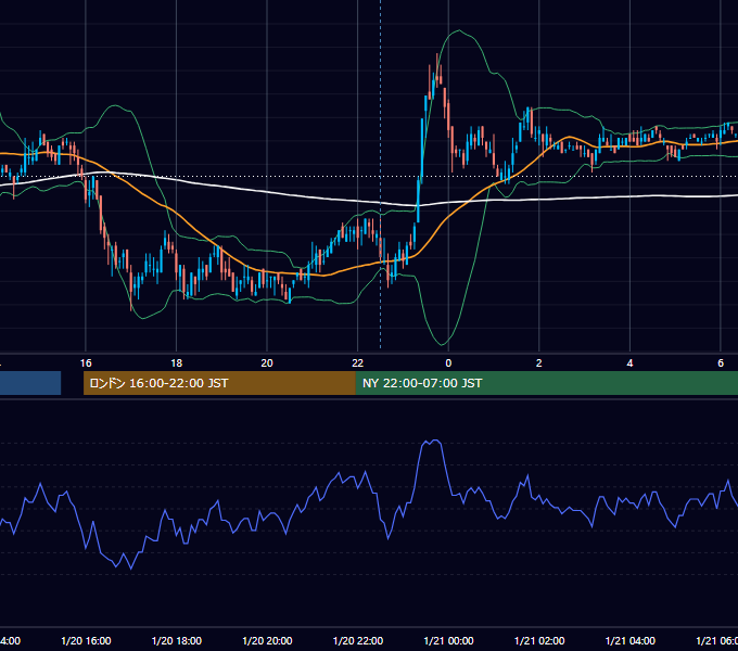 2010年1月20日（水） USD/JPY 5分足チャート