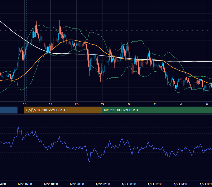 2010年1月22日（金） USD/JPY 5分足チャート