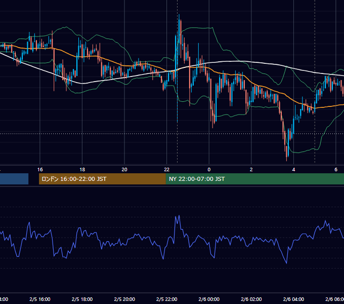 2010年2月5日（金） USD/JPY 5分足チャート
