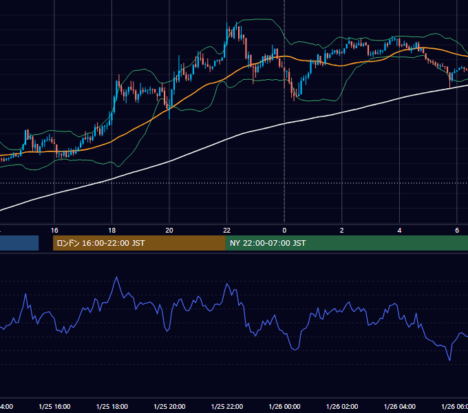 2013年1月25日（金） USD/JPY 5分足チャート