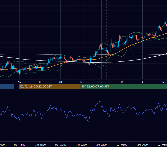 2013年1月31日（木） USD/JPY 5分足チャート