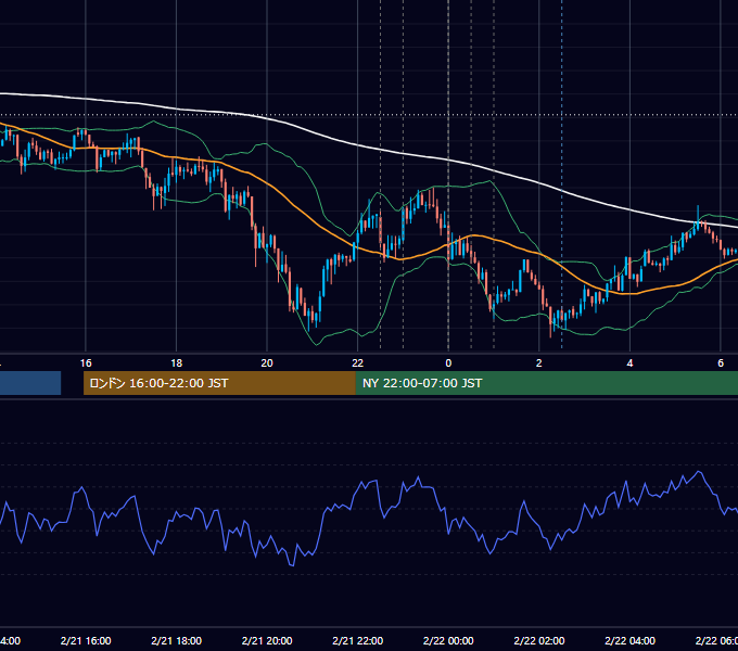 2013年2月21日（木） USD/JPY 5分足チャート