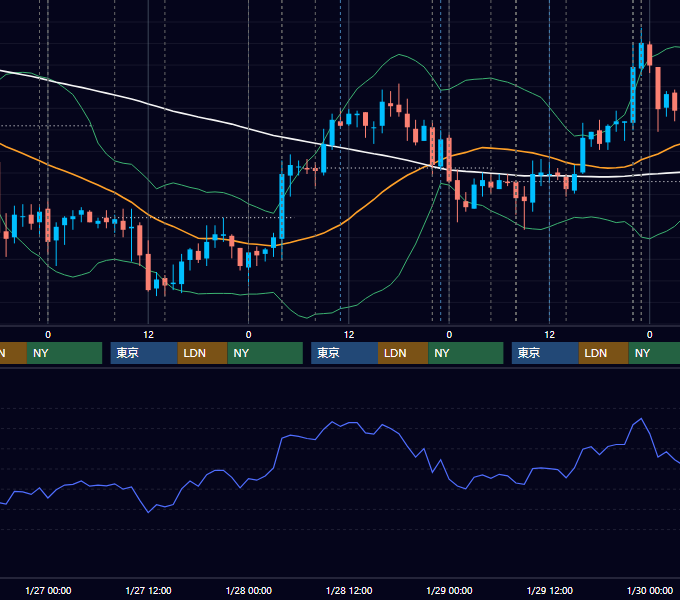 2010年1月25日〜1月29日 USD/JPY 1時間足チャート