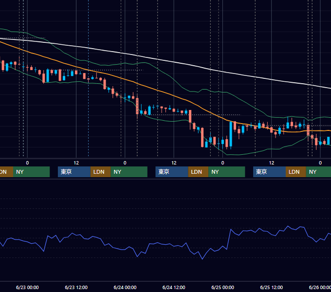 2010年6月21日〜6月25日 USD/JPY 1時間足チャート