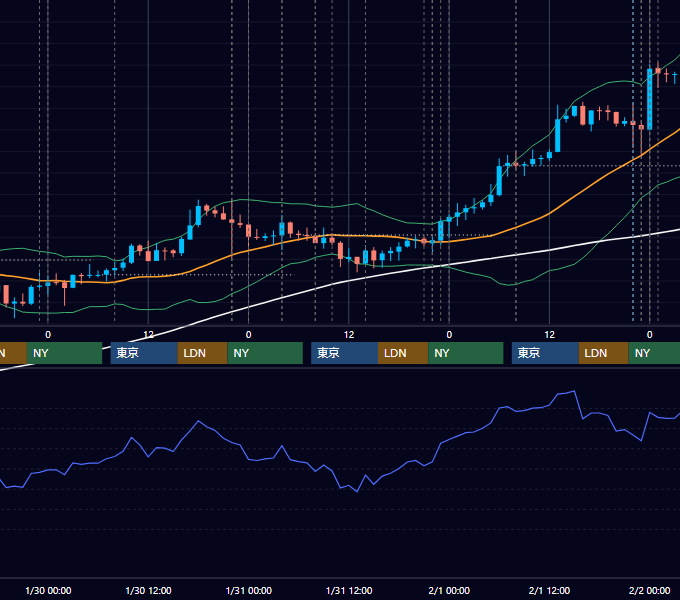 2013年1月28日〜2月1日 USD/JPY 1時間足チャート