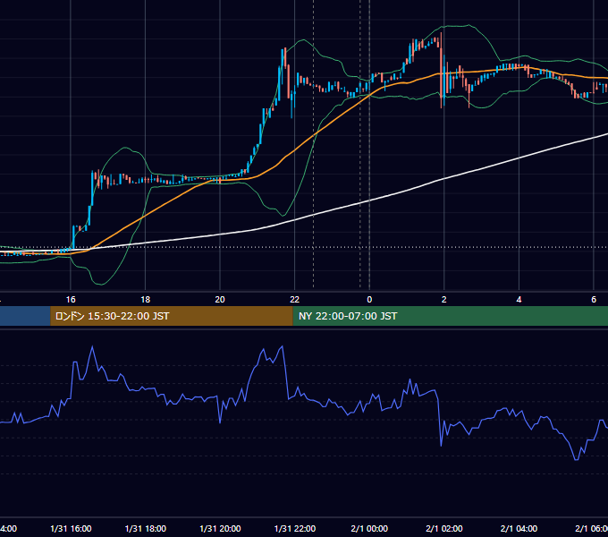 2017年1月31日（火） BTC/USD 5分足チャート