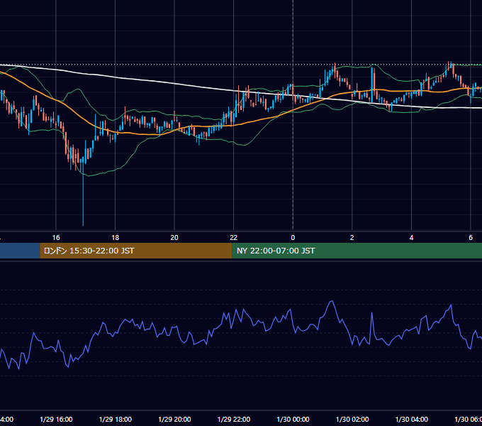 2019年1月29日（火） BTC/USD 5分足チャート