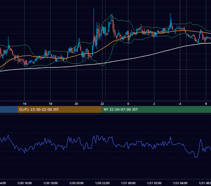 2019年1月30日（水） BTC/USD 5分足チャート