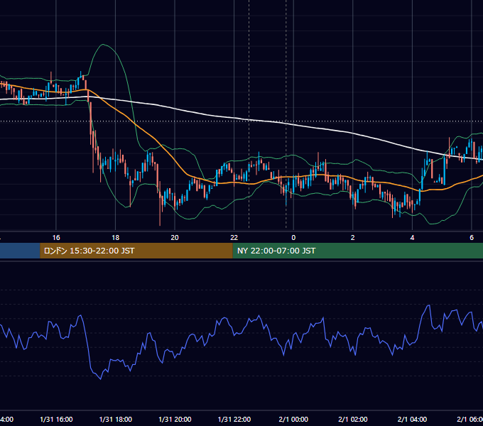 2019年1月31日（木） BTC/USD 5分足チャート